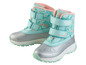 Deux paires de bottes d'hiver bleues à imprimé floral.