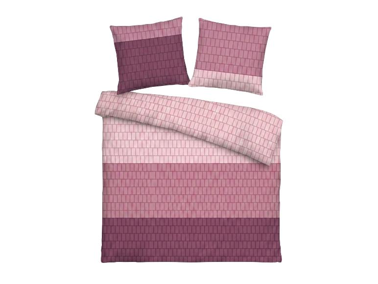 Parure de lit rose et bordeaux avec motif de briques