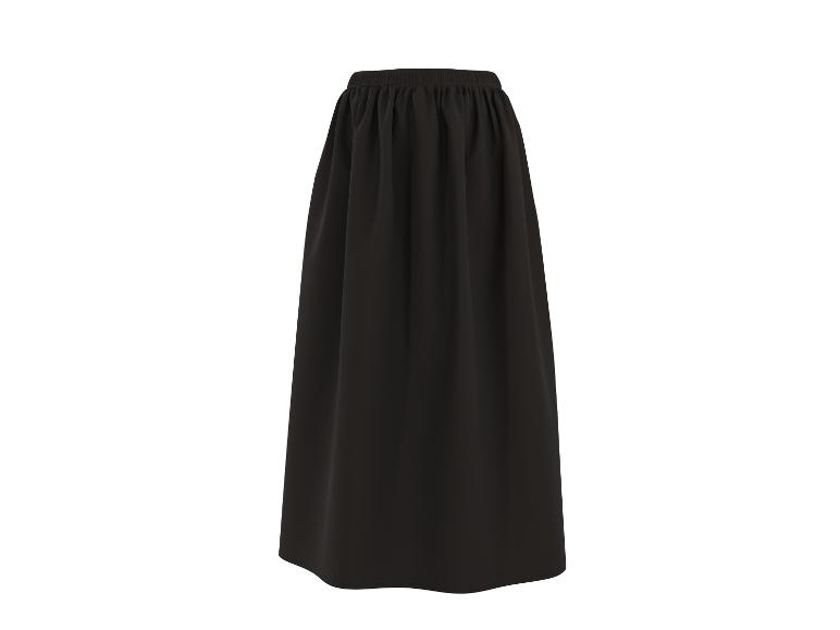 Jupe longue plissée noire pour femme avec taille élastique