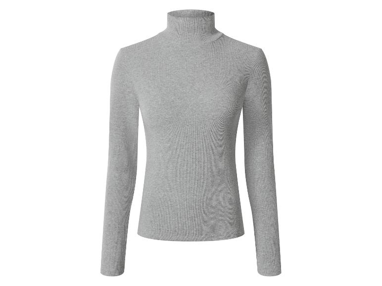 Haut gris côtelé à manches longues et col roulé