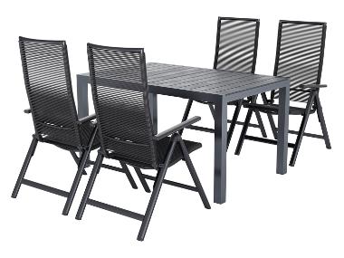 LIVARNO® Table de jardin + Lot de 4 fauteuils Miami