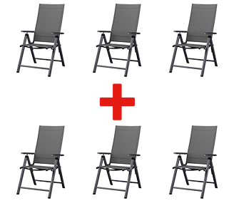 LIVARNO home Lot de 6 fauteuils HOUSTON