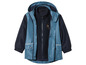 Une veste imperméable bleue avec une doublure en polaire