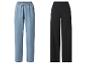 Pantalon large en jean bleu et pantalon large noir.