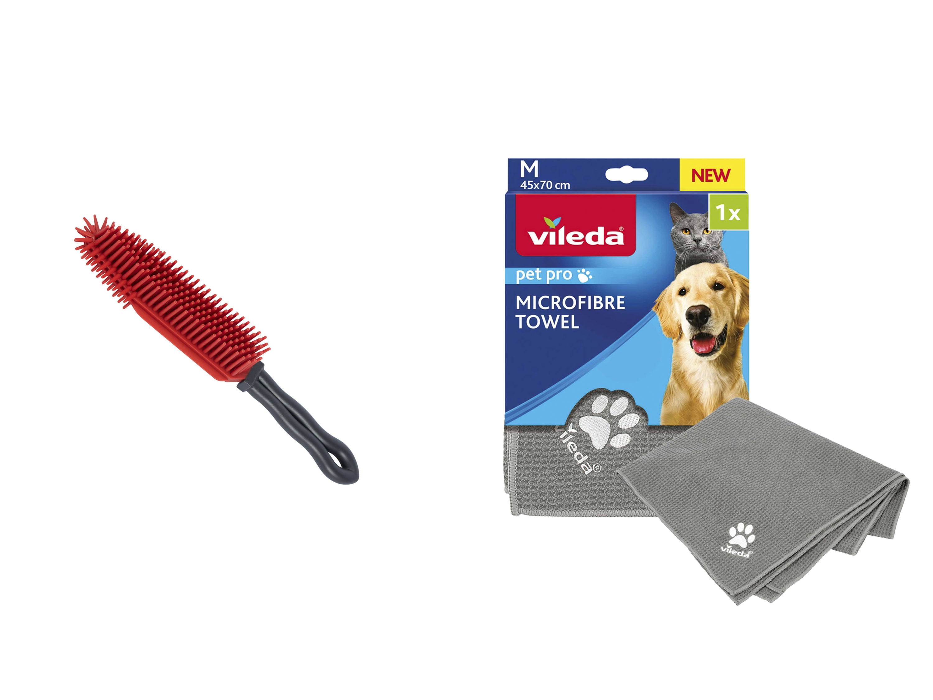 Vileda Serviette microfibre ou brosse électrostatique pour animaux