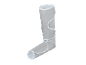 Manchette de massage des jambes grise et blanche.