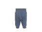 Pantalon de jogging bébé en polaire bleu avec taille haute et poignets côtelés.