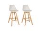 Deux tabourets de bar blancs avec pieds en bois