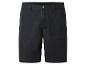 Shorts en sergé noir pour homme avec poches latérales et bouton en bois