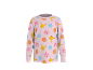 Haut rose à manches longues pour enfants avec des motifs de dessins animés colorés