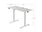 Bureau réglable en hauteur blanc avec dimensions : 140 cm (L) x 60 cm (P) x 72-117 cm (H)