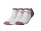 Trois paires de chaussettes basses blanches avec des accents marron