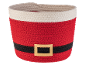 Panier de Noël en corde tressée avec motif Père Noël