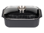 Rôtissoire rectangulaire GSW Gourmet Induction 40x26cm avec grille et couvercle en verre.