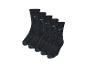 Cinq paires de chaussettes noires PARKS avec logo blanc.