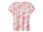 T-shirt blanc à manches courtes avec imprimé floral rose