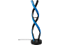 Lampe de table LED moderne en forme de spirale avec lumière bleue
