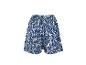Shorts femme à imprimé feuilles bleues et blanches