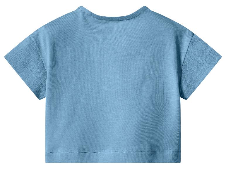 T-shirt femme bleu clair à manches courtes, vue de dos.