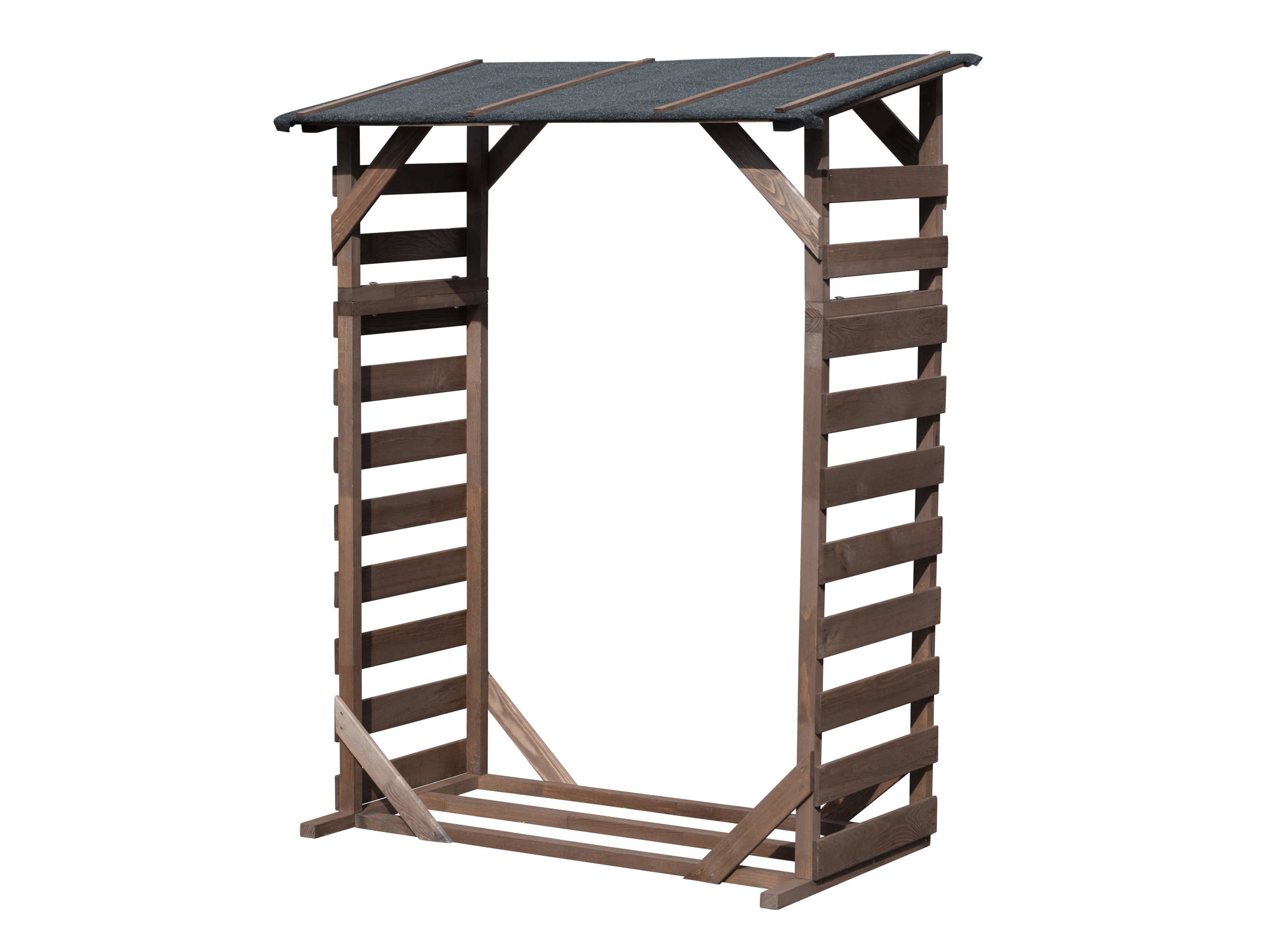 dobar Abri bûches Ligno avec toit en bitume, 133 x 77 x 169 cm