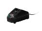 Un chargeur de batterie Parkside X20V Team noir avec cordon.