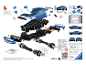 Instructions de montage pour un puzzle 3D de voiture de sport bleue.