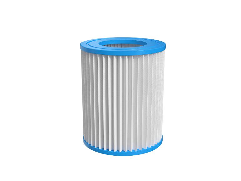 Cartouche de filtre de piscine blanche avec extrémités bleues