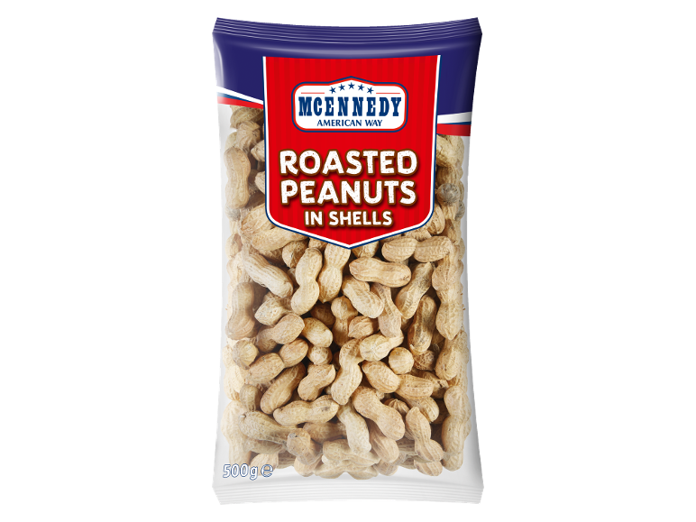 Un sachet de cacahuètes grillées en coque McEnnedy, 500 g.