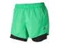 Shorts de sport Crivit vert clair avec doublure noire.
