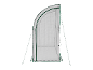 Serre portable blanche avec bordure verte et porte zippée