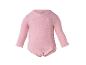 Body bébé rose à manches longues avec fermeture à boutons-pression.
