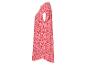Robe mi-longue à fleurs rouges et roses.