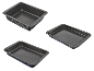 Trois plats de cuisson SILVERCREST® au design gris moucheté.