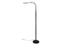 Lampe sur pied LED noire à bras incurvé.