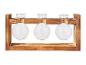 Vase de propagation en verre avec 3 éprouvettes sur support en bois