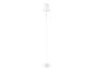 Lampadaire blanc design avec abat-jour conique.