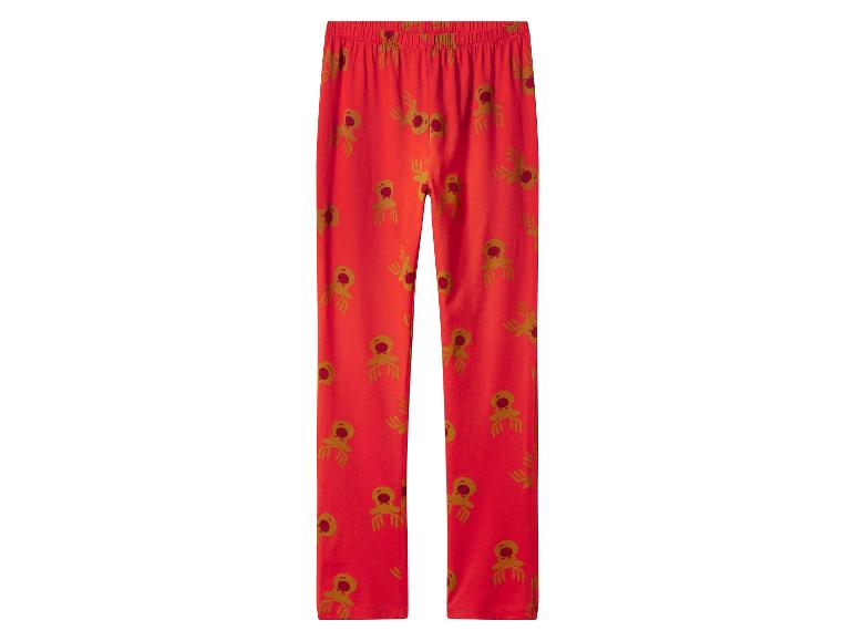 Pantalon de pyjama rouge avec imprimé de rennes marron