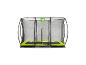 Trampoline rectangulaire avec filet de sécurité et détails verts