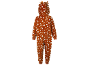 Vue arrière d'un pyjama combinaison de renne pour enfant marron à pois blancs.