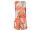 Combinaison short sans manches, motif floral orange et beige.