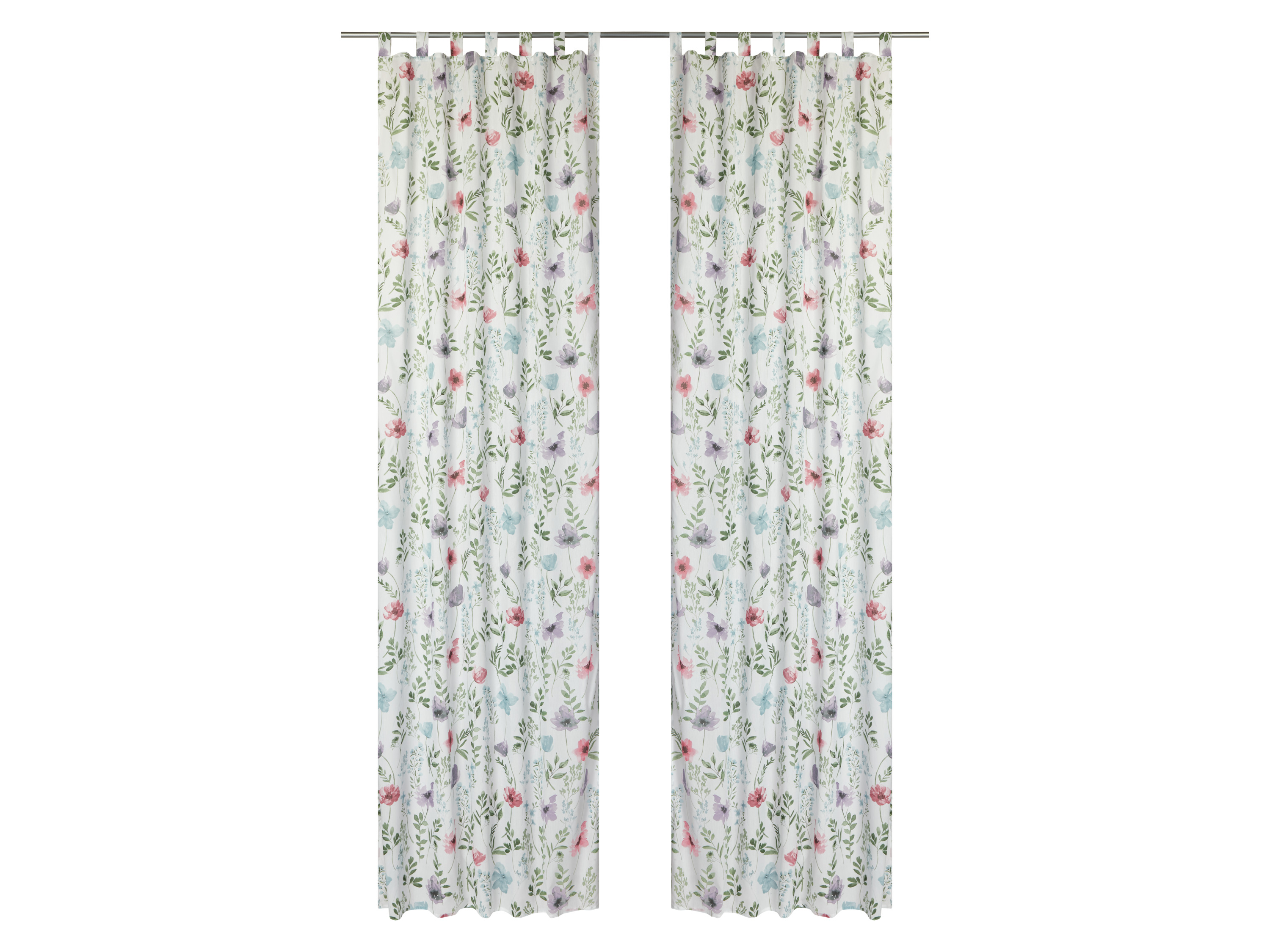 LIVARNO home Lot de 2 rideaux occultants, 120 x 300 cm (fleurs)
