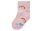 Chaussette rose avec un motif arc-en-ciel et fleurs
