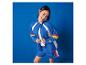 Vêtements de sport Lidl : veste et short bleus avec détails colorés.