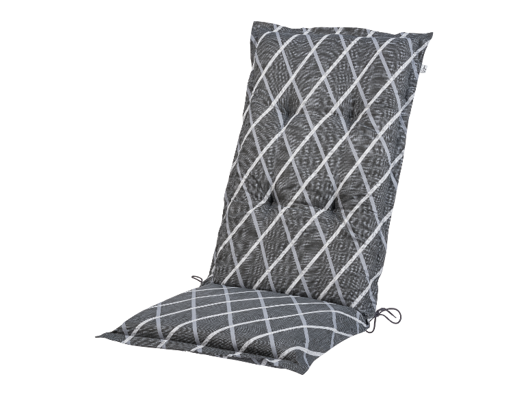 Coussin de jardin gris à motif losange.