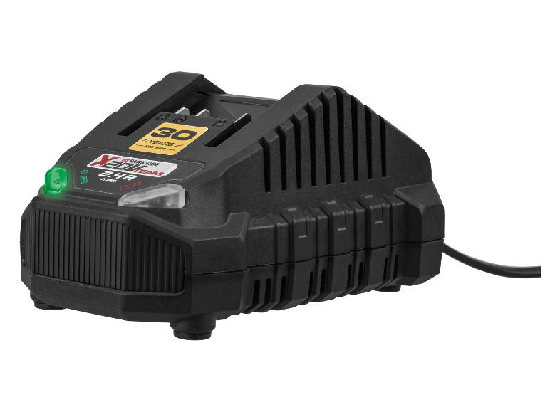 Chargeur de batterie noir pour outils électriques avec indicateur LED vert