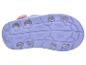 Semelle de sandale enfant violette avec inserts lumineux et motif antidérapant.