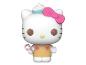 Figurine Hello Kitty en tenue de gaufre, tenant une petite Hello Kitty dans un cornet de glace.