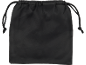 Pochette noire à cordon de serrage.