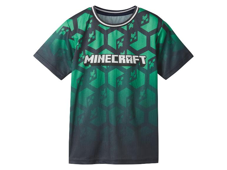 T-shirt Minecraft avec imprimé vert et foncé.