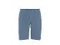 Shorts bleus avec cordon de serrage et bouton à la taille.